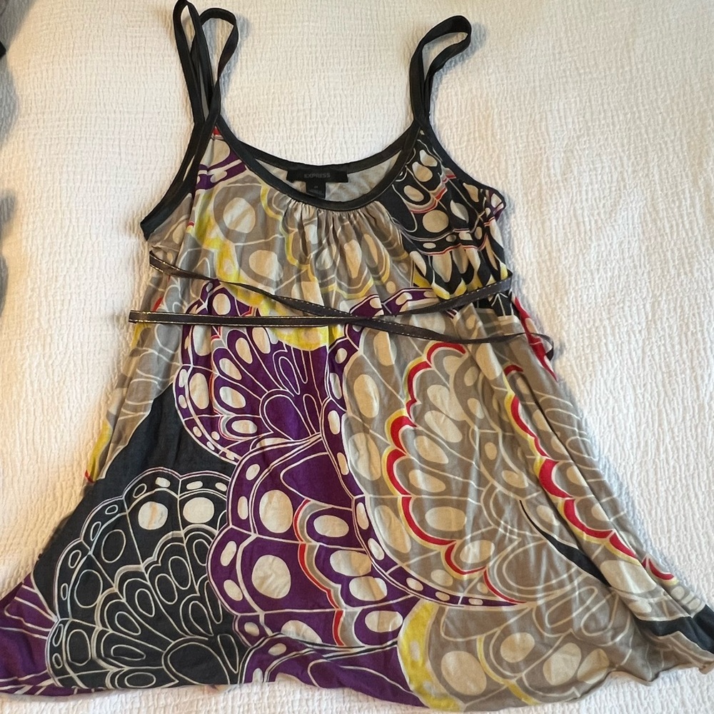 Purple, grey, and black tank